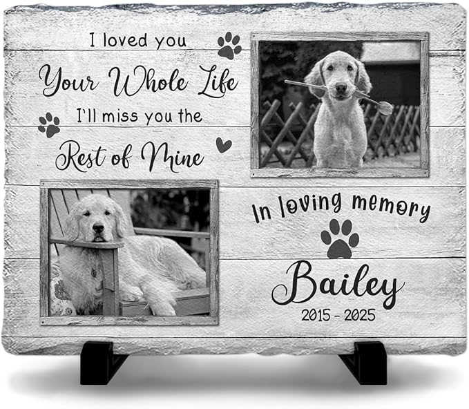 Kilyhome Custom Pet Memorial Stone - 'Goodbyes are Not Forever'