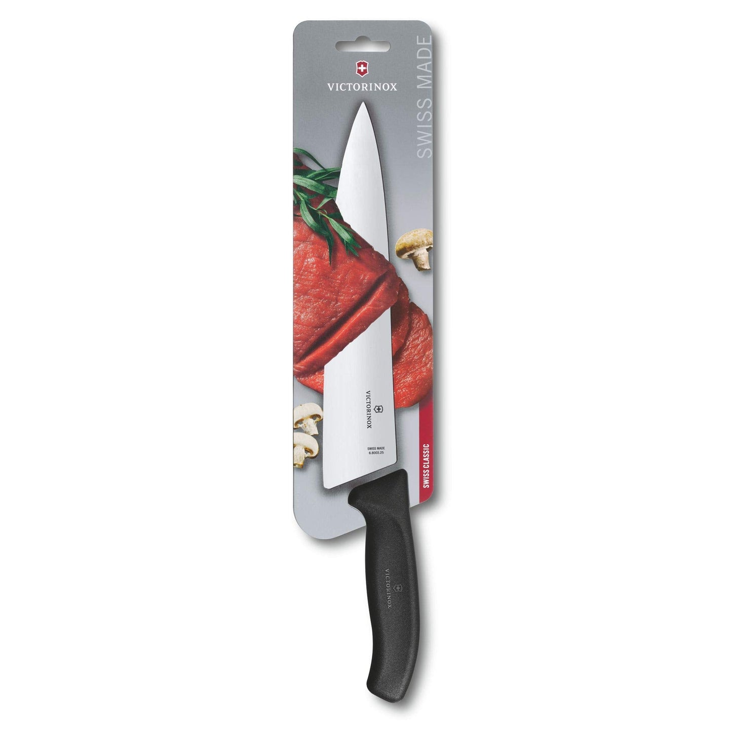 Victorinox Chef Knife 8 Inch - Swiss Classic Straight Edge Chef’s Knife, Kitchen Knife with Stainless Steel Blade, Ergonomic Non-Slip Handle, Dishwasher Safe, Blac