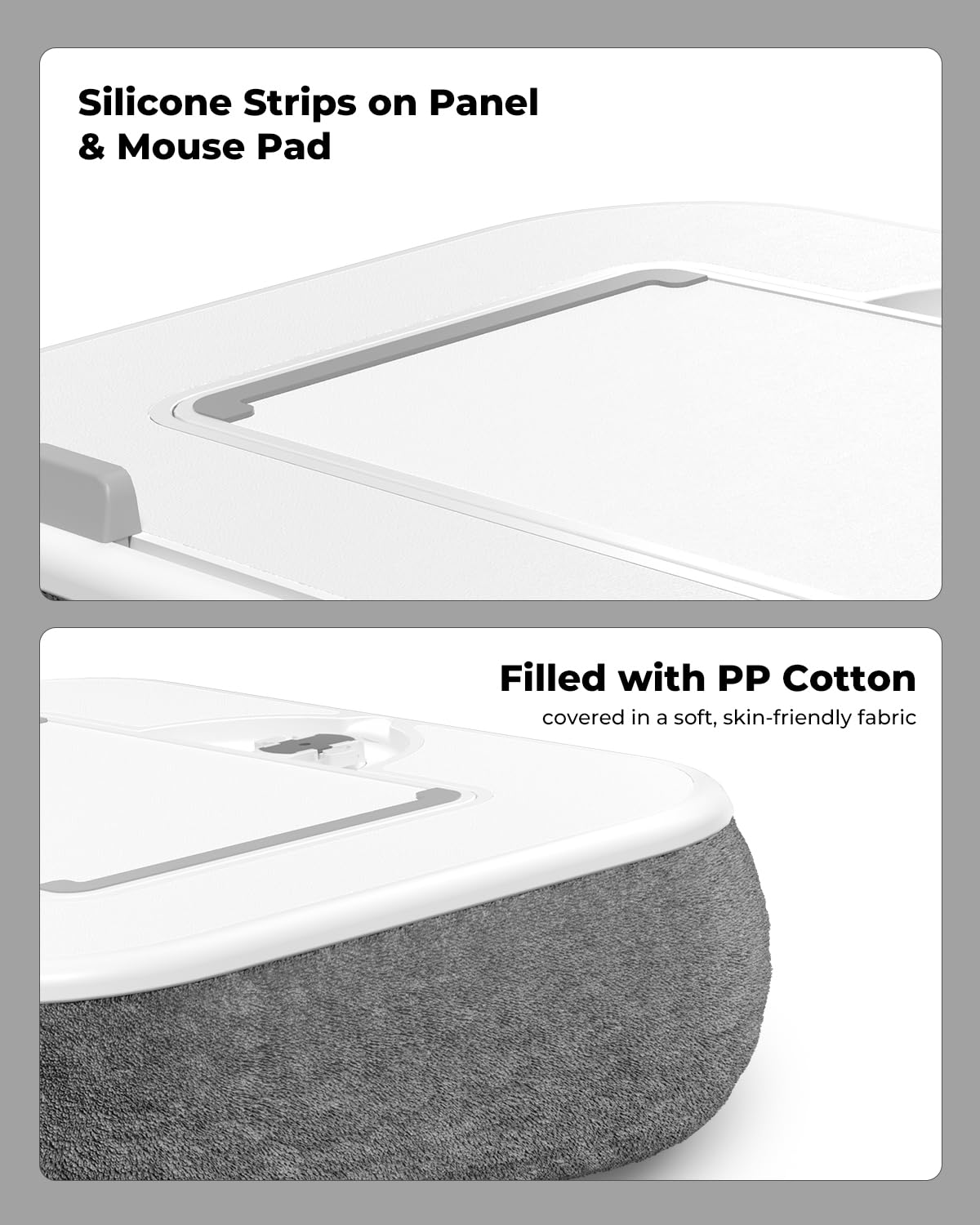 SupeDesk Laptop Lap Desk, Adjustable iPad Holder for Bed, 360° Swivel Tablet Arm, Laptop Desk with Mouse Pad, Snack Bowl & Cup Holder, Fits 4.7–13” Tablets & 15” Laptop