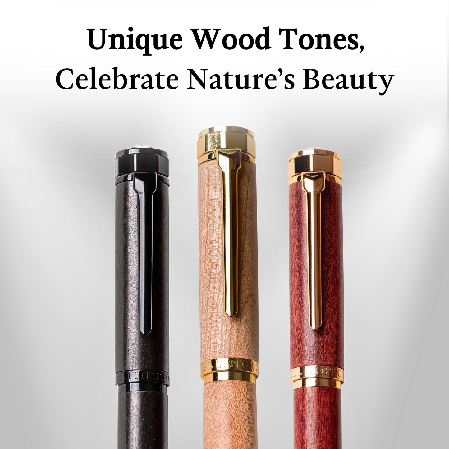 Ellington Pens Luxury Wood Fountain Pen Set – Fine Nib - Includes Wooden Pen Gift Box, Ink Converter, 6 Ink Cartridges – Wood Pen For Writing, Calligraphy, Journaling, Drawing (Maple Harmony)