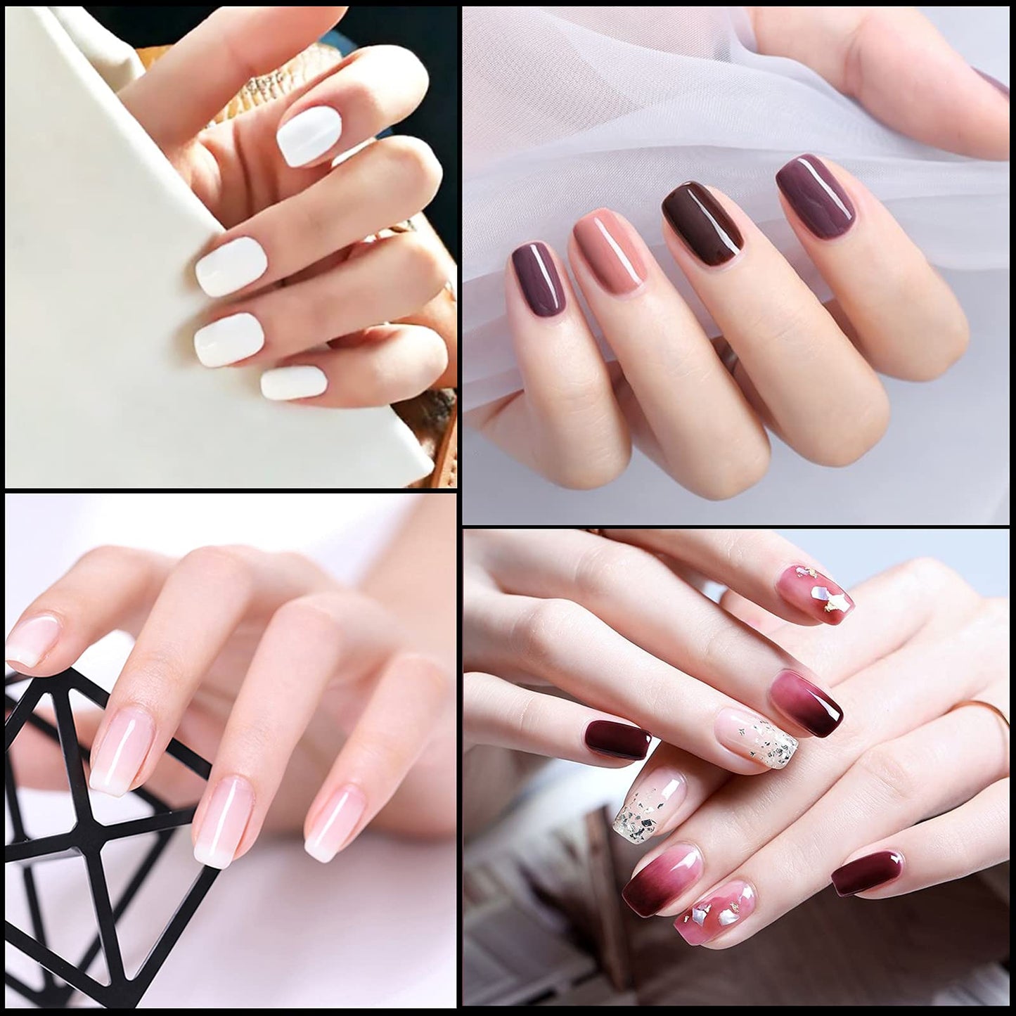Square Nail Tips Half Cover 500Pcs Clear Acrylic Nails French Short False Nails with Box