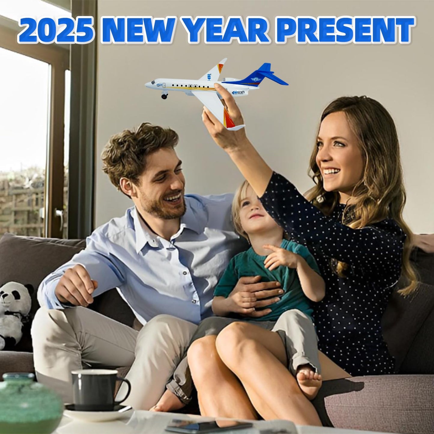 OTONOPI Airplane Toy, Die Cast Metal Plane Toy G650 Model Single Airlines, Pull Back Bump and Go Airbus Plane with Lights and Sounds for Kids Boys and Girls Age 3 Up for Gift and Collection with Stand
