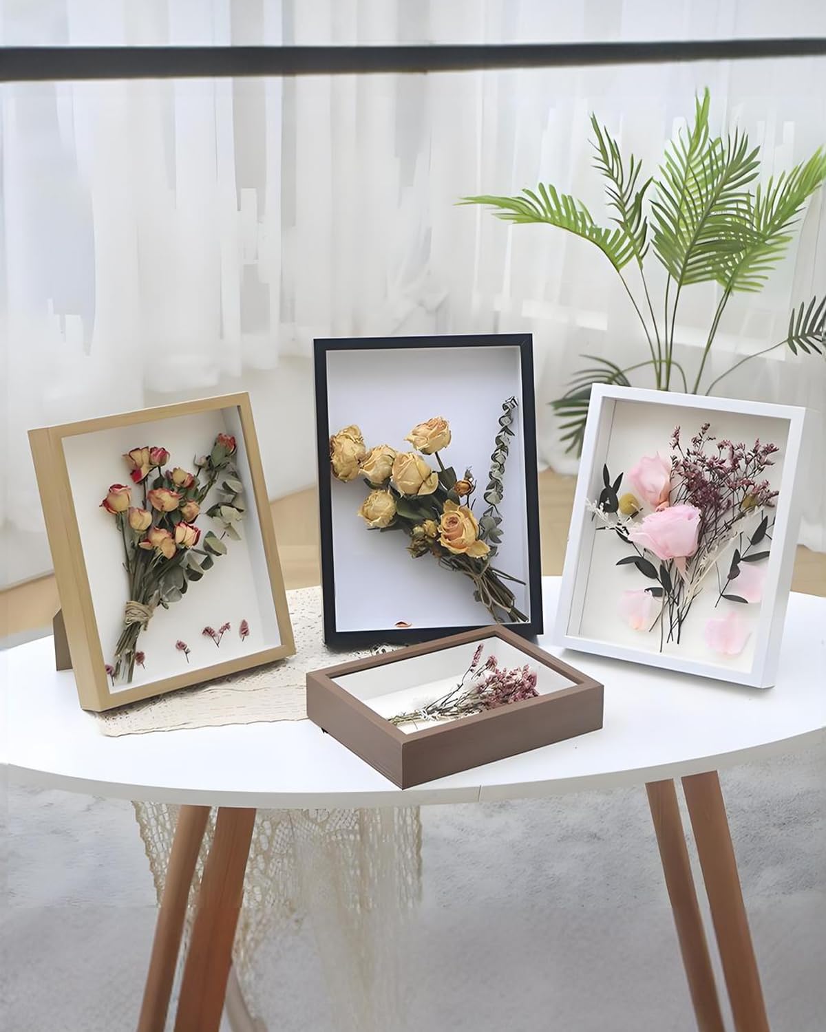 Upgraded 8"x10" Shadow Box Display Frame with Top Slot,MDF and Acrylic Panel, Case for DIY 3D Travel Memorabilia Crafts Tickets Pictures Dry Flowers Awards Medals Shells Piggy Bank, White