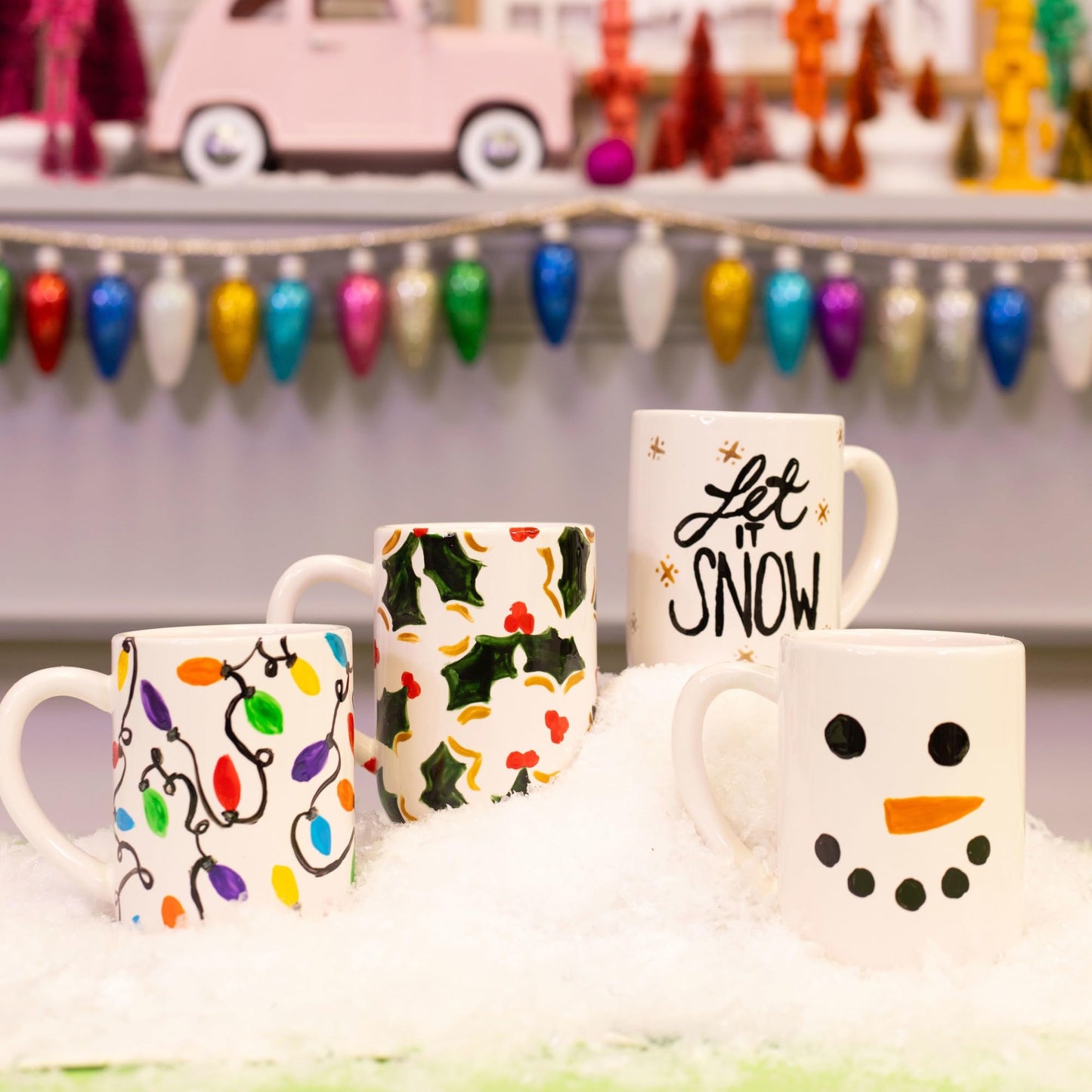 Tulip Painted by Me Ceramic Painting Kit – 4 Paintable Mugs, 8 Food Safe Colors & 4 Brushes, Dishwasher Safe, Paint Your Own Ceramics at Home