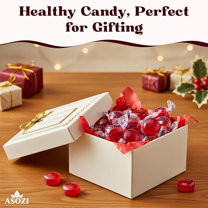 Sugar Free Cinnamon Hard Candy- 1lb Bulk Sugarless Candy Disc, Cinnamon Discs Individually Wrapped Keto And Diabetic Friendly, for Parties & Holidays by ASOZI