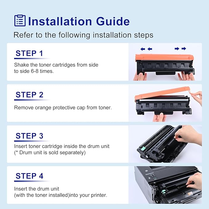 TN760 Toner Cartridge Compatible Replacement for Brother TN760 TN-760 TN730 TN-730 for MFC-L2690DW MFC-L2710DW MFC-L2750DW HL-L2370DW HL-L2395DW DCP-L2550DW HL-L2350DW Printer Toner Cartridges(4 Pack)