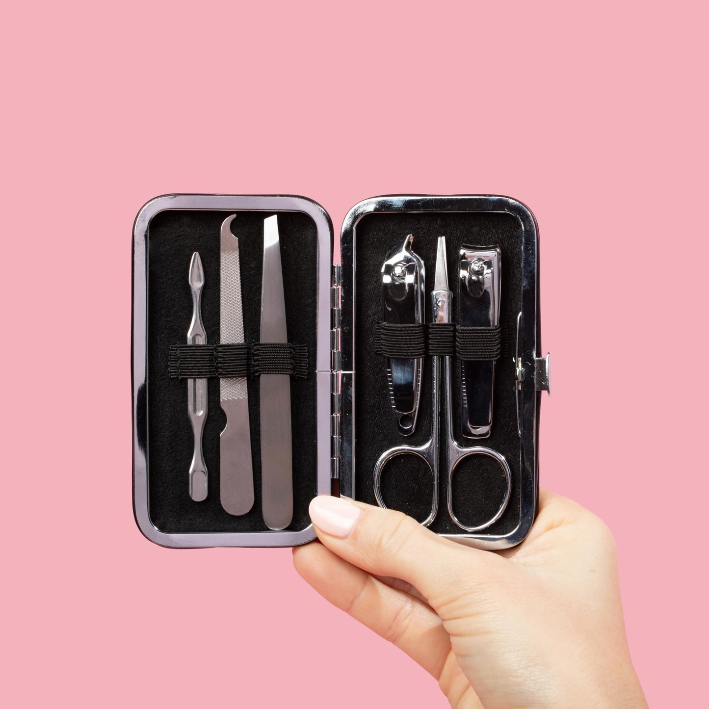 JAPONESQUE Travel Manicure Kit – 6-Piece Nail Tool Set in Compact Case for At-Home & Travel Use