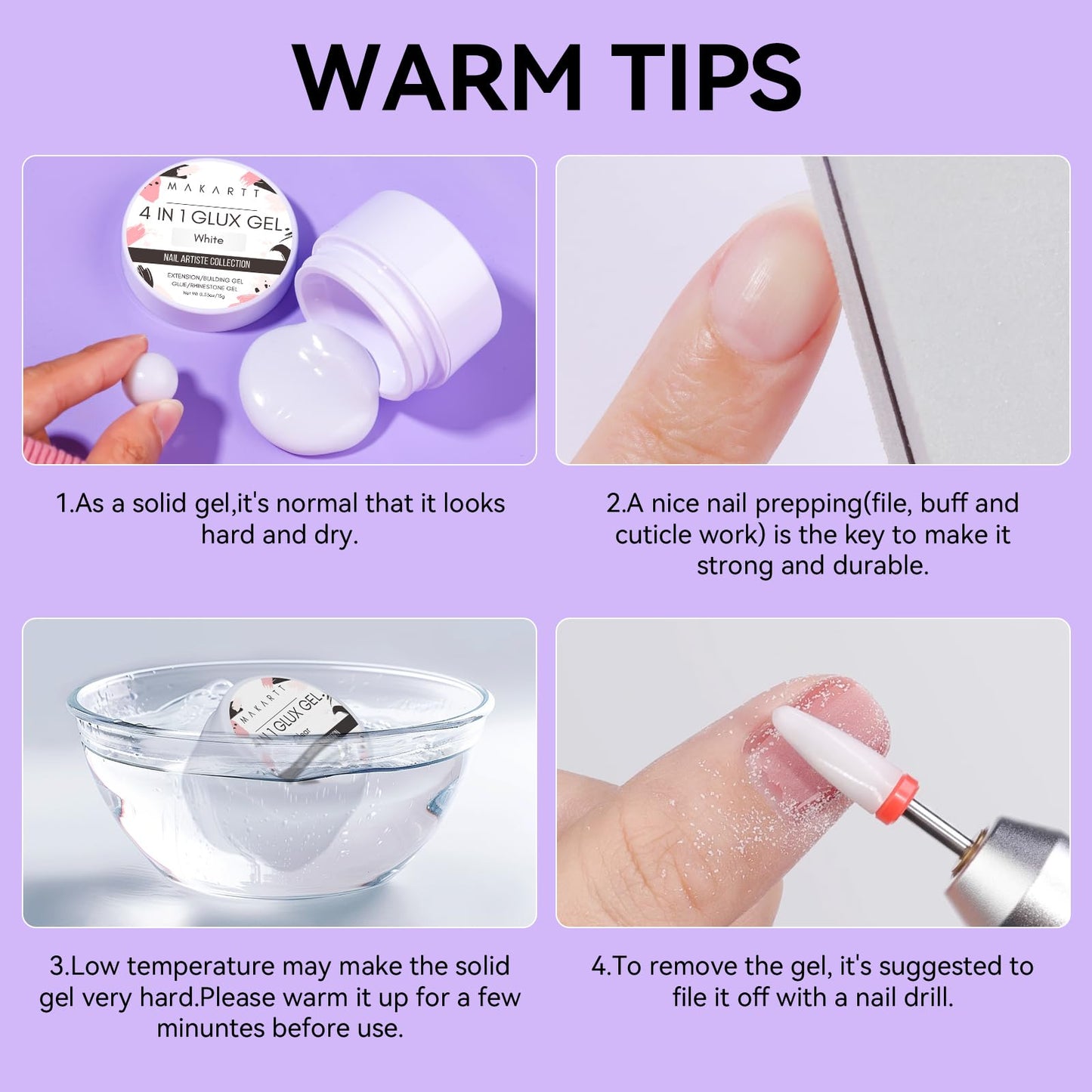 Makartt 3D Gel Nail Art for Nails Starter Kit: Clear and White 3D Sculpting Gel Non-Sticky Molding Carving Glue Extension Builder DIY Manicure Gold & Silver Chrome Powder Solid Soak Off Hard Gels