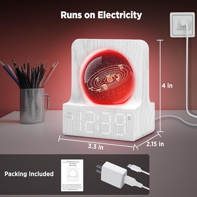 DreamSky Space Alarm Clock for Kids Teens with RGB Night Light for Bedroom