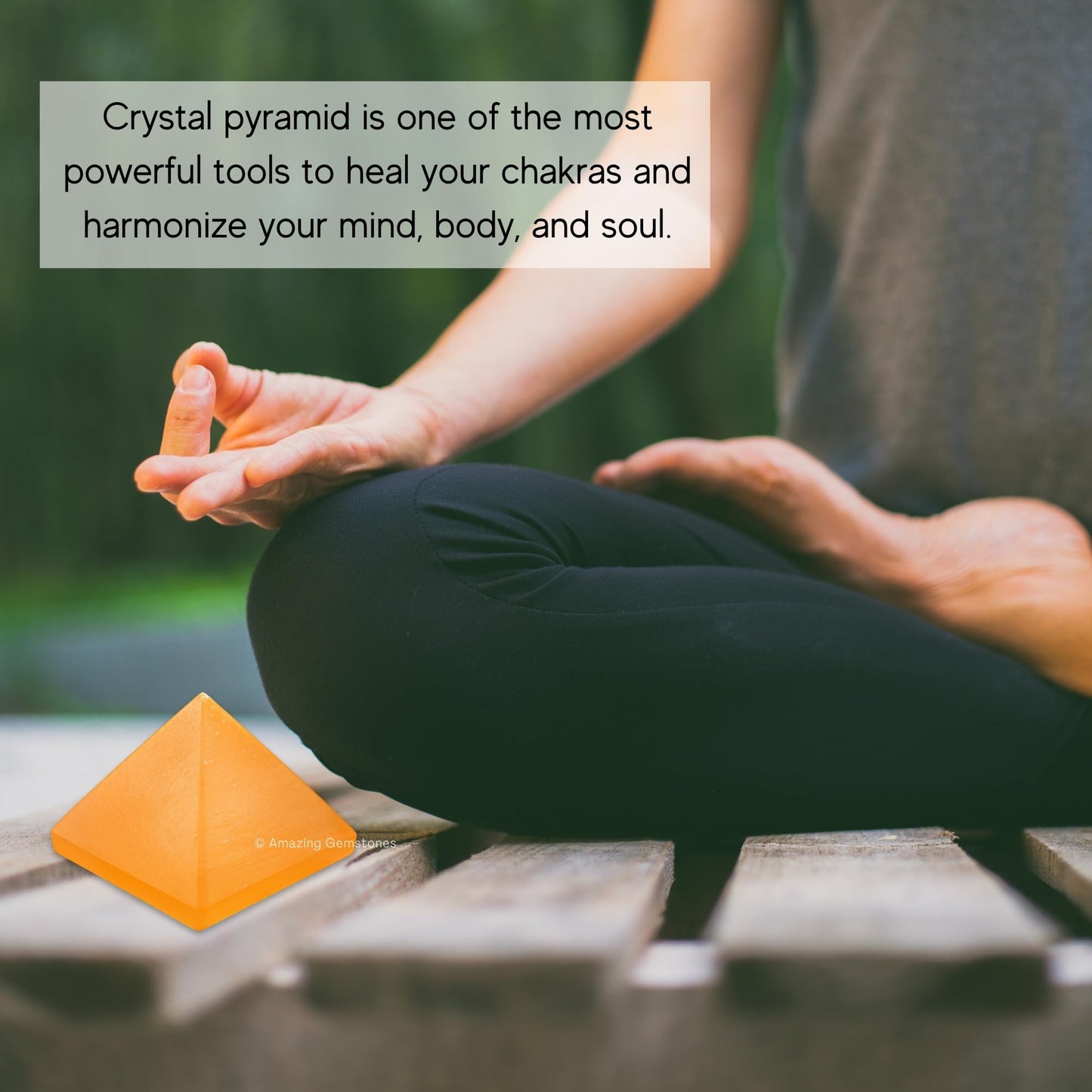 Amazing Gemstone Orange Selenite Pyramid Crystal Healing Stones - 1.5" Great Pyramid Figurine of Natural Stone Pyramid for Meditation, Reiki, Chakra Balancing and Crystal Pyramids Grid