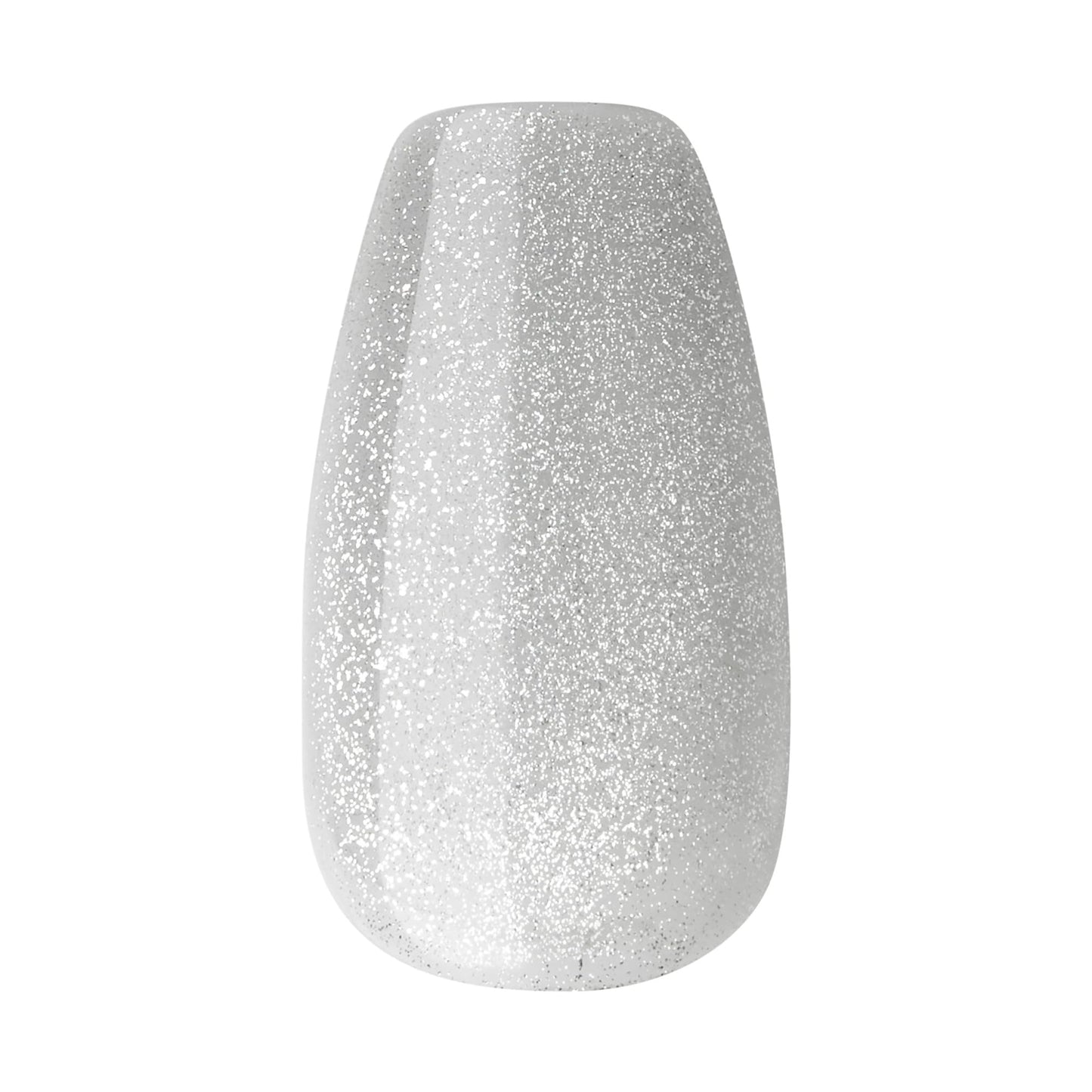 KISS imPRESS Press-On Manicure Premium Collection Fake Nails - Legacy, Gray, V-Cut Stone, Medium & Ballerina/Coffin Shape, Easy To Apply, Super Hold, Chip Proof, Smudge Proof, No Dry Time | 30 Count