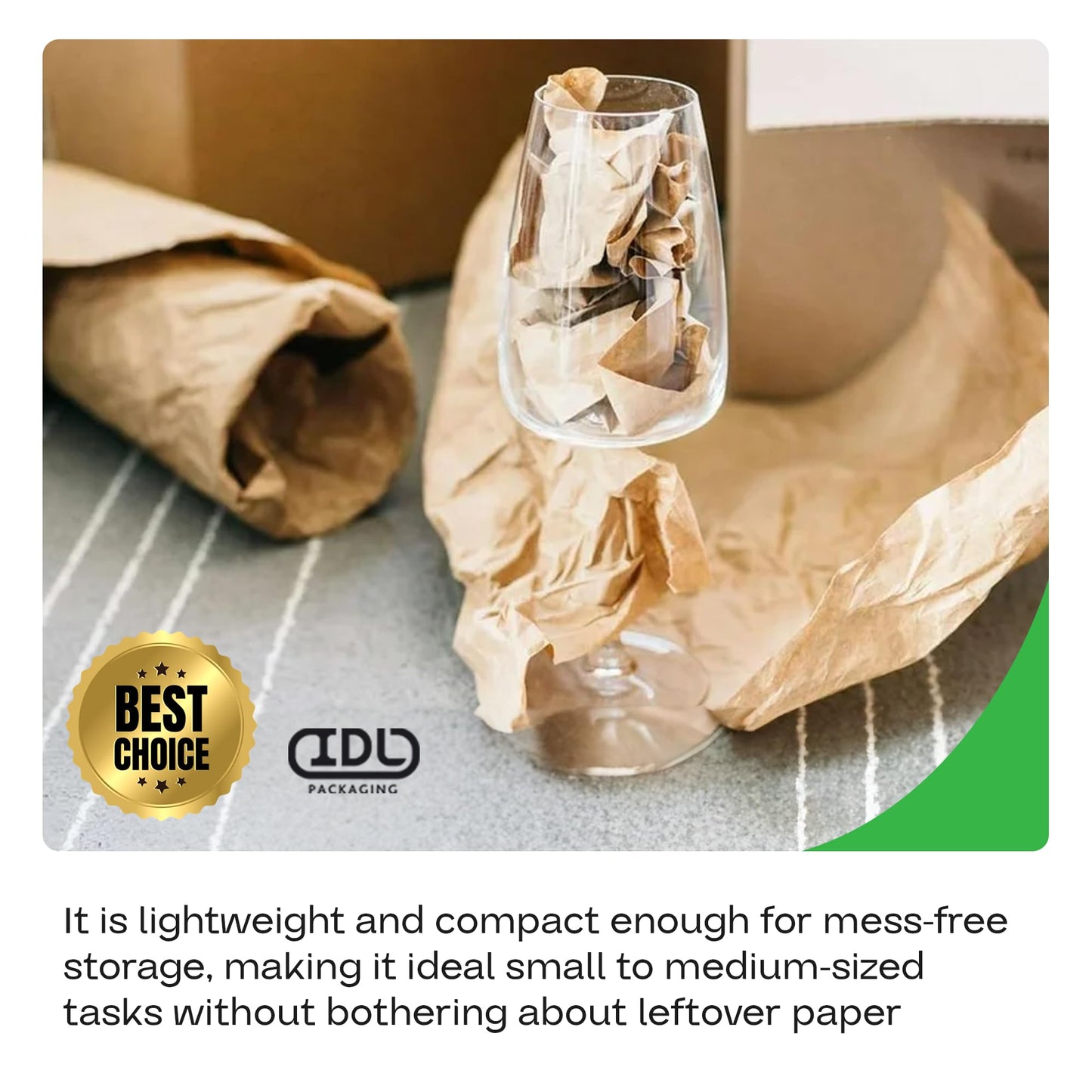 IDL Packaging 24" x 14400" (1200 feet) - USA-Made Large Brown Kraft Paper Roll - 30lb Thickness - Natural Kraft Wrapping Paper for Packing, Void Filling - Craft Material for Kids Art Projects