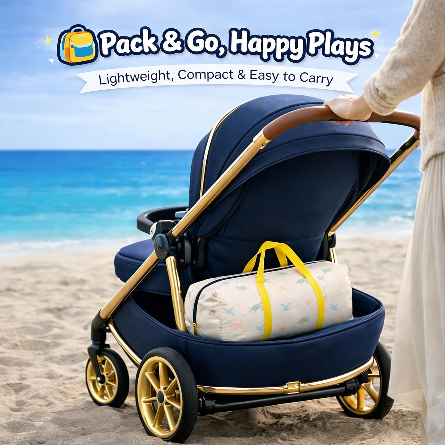 Baby Beach Tent Pop Up Sun Shelter with UPF 50+ UV Protection, Silver-Coated Interior, Breathable Mesh Ventilation, Easy Setup, Wind-Stable Beach Shade for Infants & Toddlers
