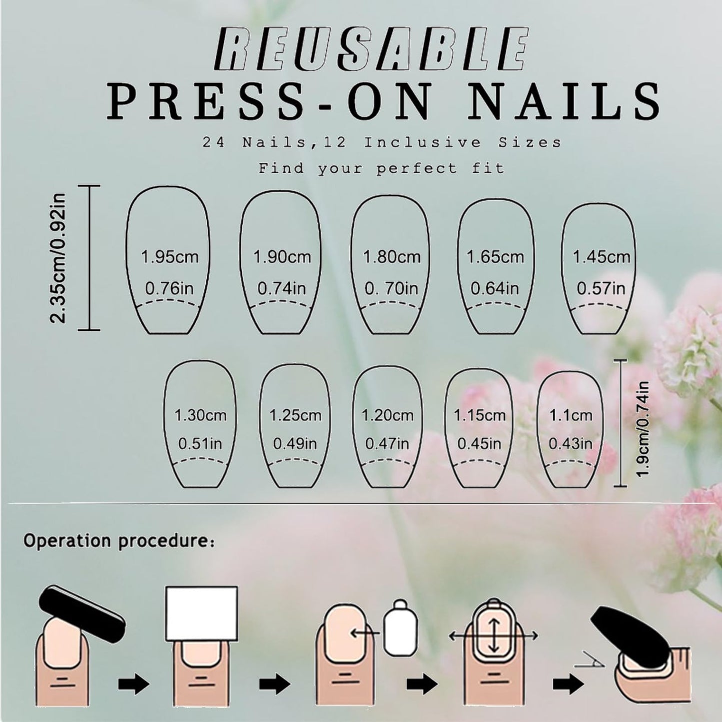 24Pcs Pink Gradient Press on Nails White Ombre Acrylic Full Cover Fake Nails Glossy Elegant Medium Coffin False Nail Lovely Gel Glue on Fingernails Simple Stick on Nail for Holiday Manicure Art