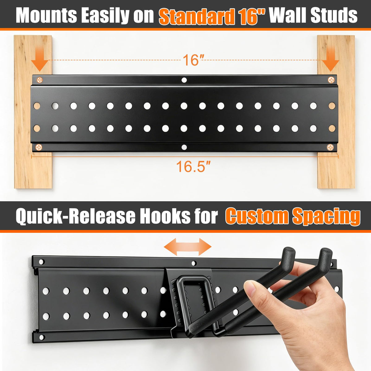 Garage Tool Organizer Wall Mount 99 inches with 18 Adjustable Heavy