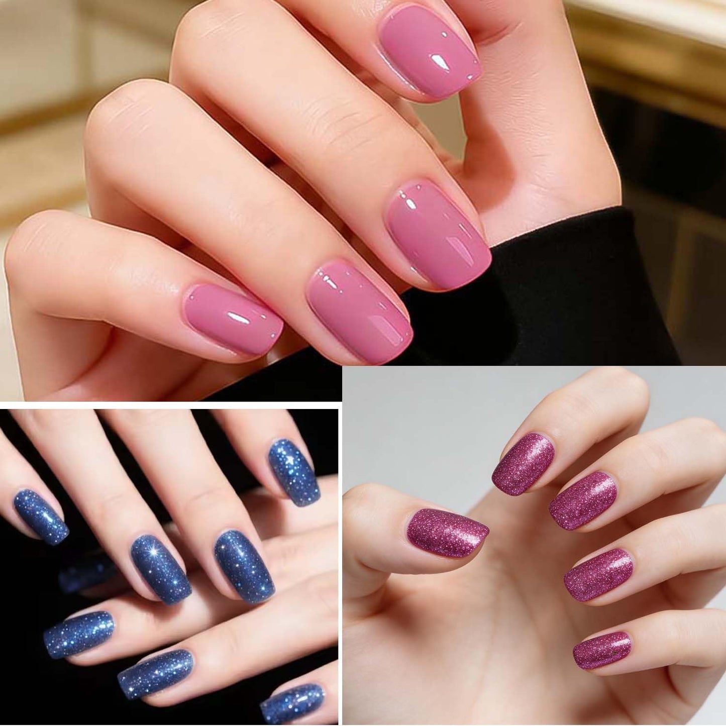 Nail Polish Strips - Solid Color, DANNEASY 24 Sheets Adhesive Nail Polish Stickers Full Nail Wraps for Women Girls Manicure Sticker Fingernails 1Pc Nail File, Cuticle Stick