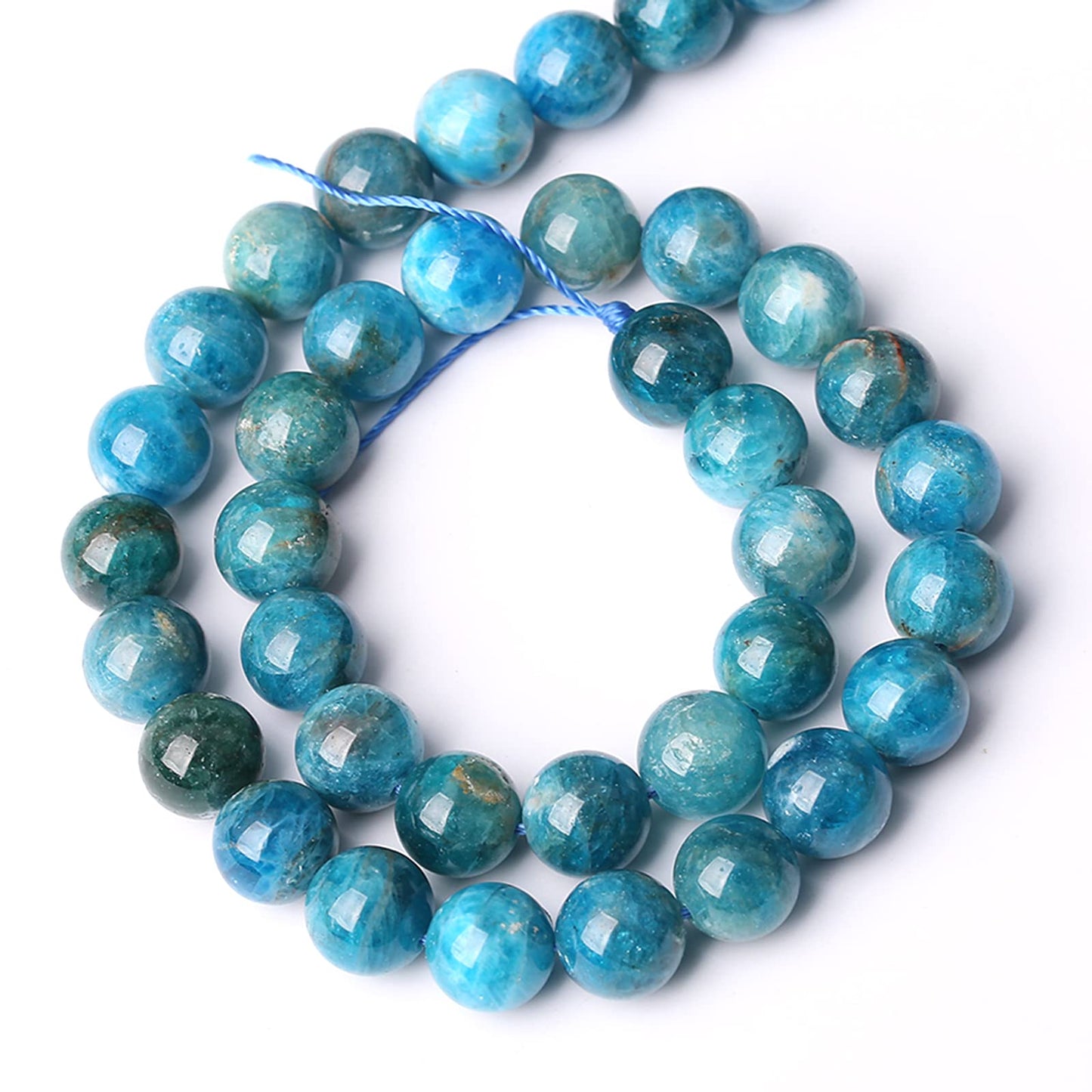 6MM 60PCS Natural Stone Blue Apatite A Grade Loose Beads for Jewelry Making DIY Bracelet