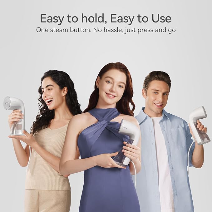 HiLIFE Upgraded Steamer for Clothes, Handheld Portable Design, 1100W Powerful Steam, 300ml Larger Tank & No Leak Design, 30S Fast Heat-up, Quick Wrinkle Remover, Compact Size for Travel, ONLY 120V