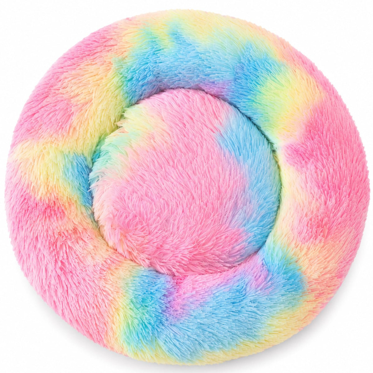 Cat Bed for Indoor Cats, Donut Washable Bed for Kittens, Small Dogs Rainbow