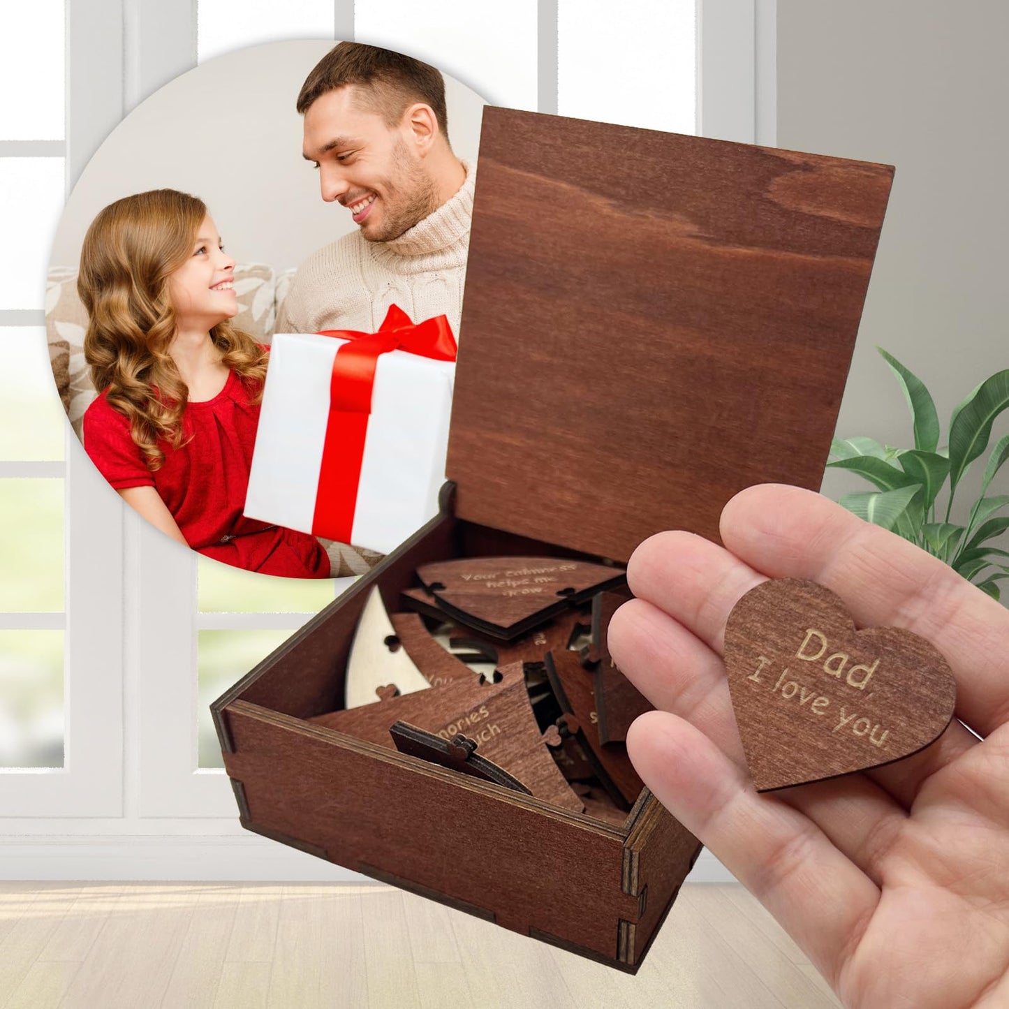 Birthday Gifts for Dad from Daughter or Son,20 Reasons Why I Love You Wooden Fathers Dad Puzzle Pieces Gift Idea