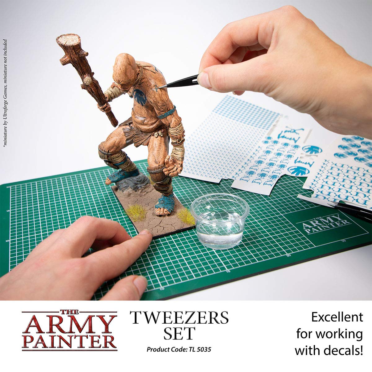 The Army Painter 2-Piece Precision Tweezers, Set of Slant & Pointy Tweezers, Craft Tweezers Precision Fine Point for Assembling Miniatures, Small Crafting Tweezers: 95mm Flat Tip & 103mm Pointy Tip