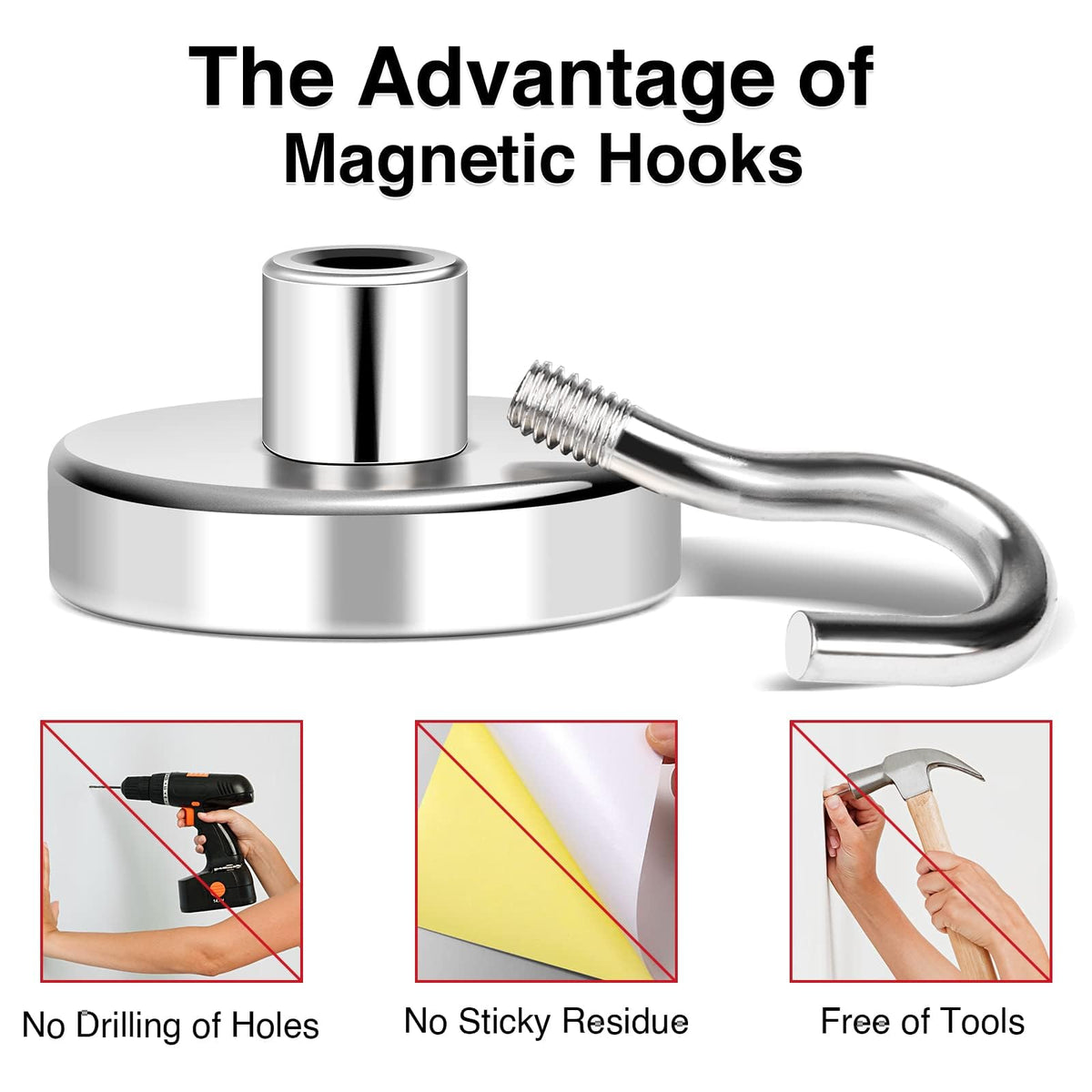Magnetic Hooks 85lbs Strong Magnets Hook 18 Pack