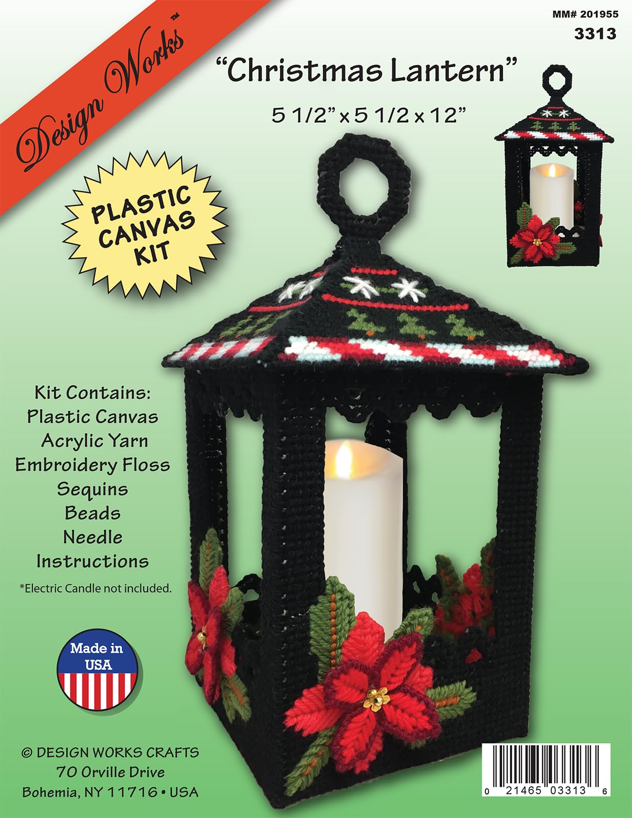 Design Works Crafts Christmas Lantern Table Décor Plastic Canvas Kit