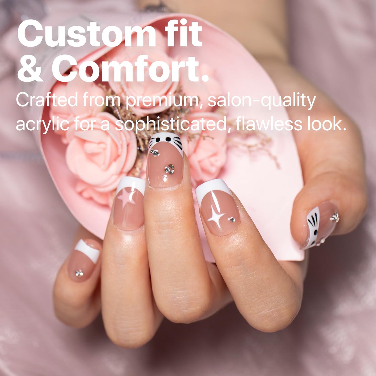 SXC Cosmetics French Tip Press On Nails Brown Extra Short Square 150 Pieces in 15 Sizes Ultra Fit with Pre-applied Tip Primer and Base Coat, No Need to File Fake Nails for Nail Art DIY X-Pro Tips