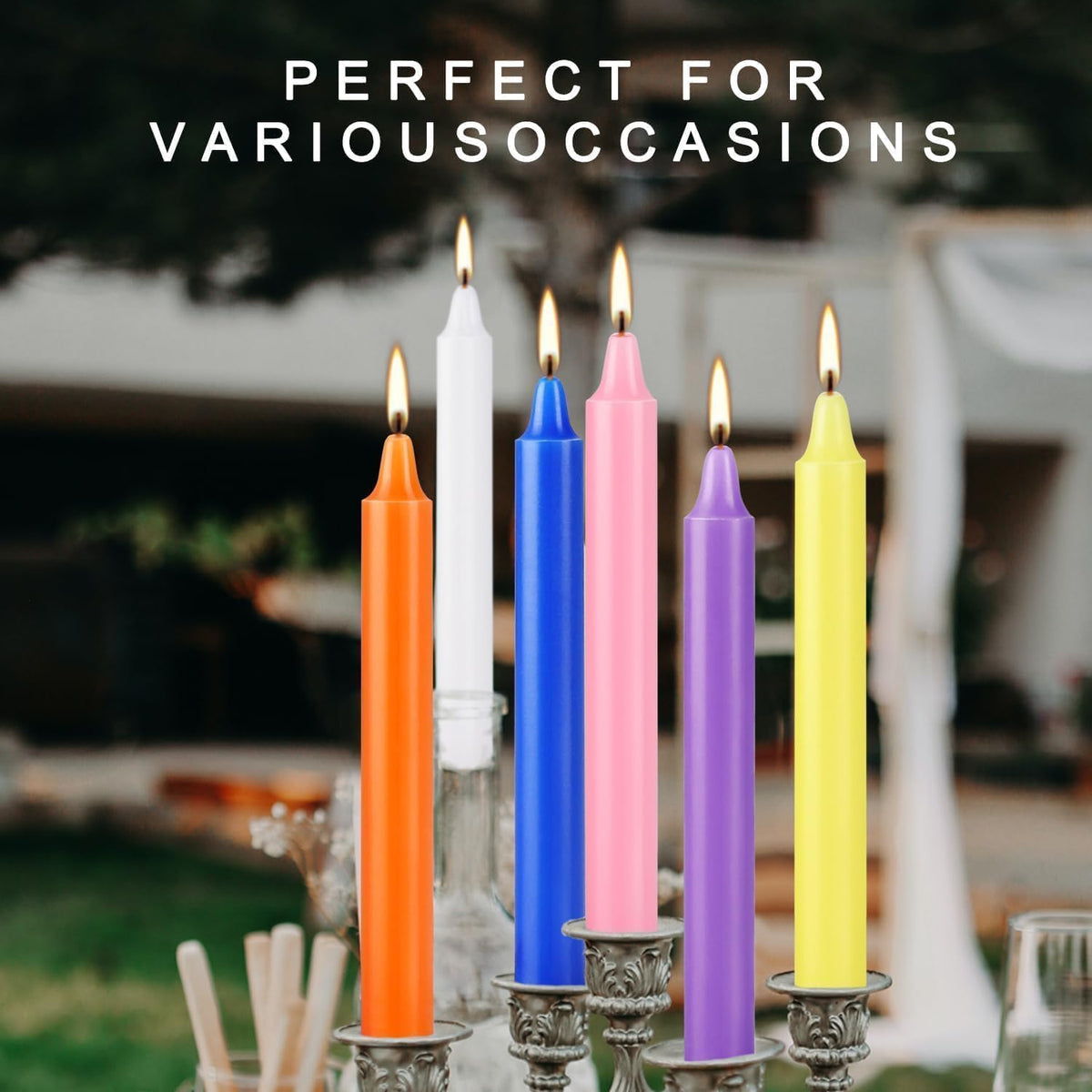 40 Pack Assorted Color Spell Chime Candles, 4 Inch Mini Taper Candles for for Home Decor Kitchen Decor Wedding Decoration-10 Colours