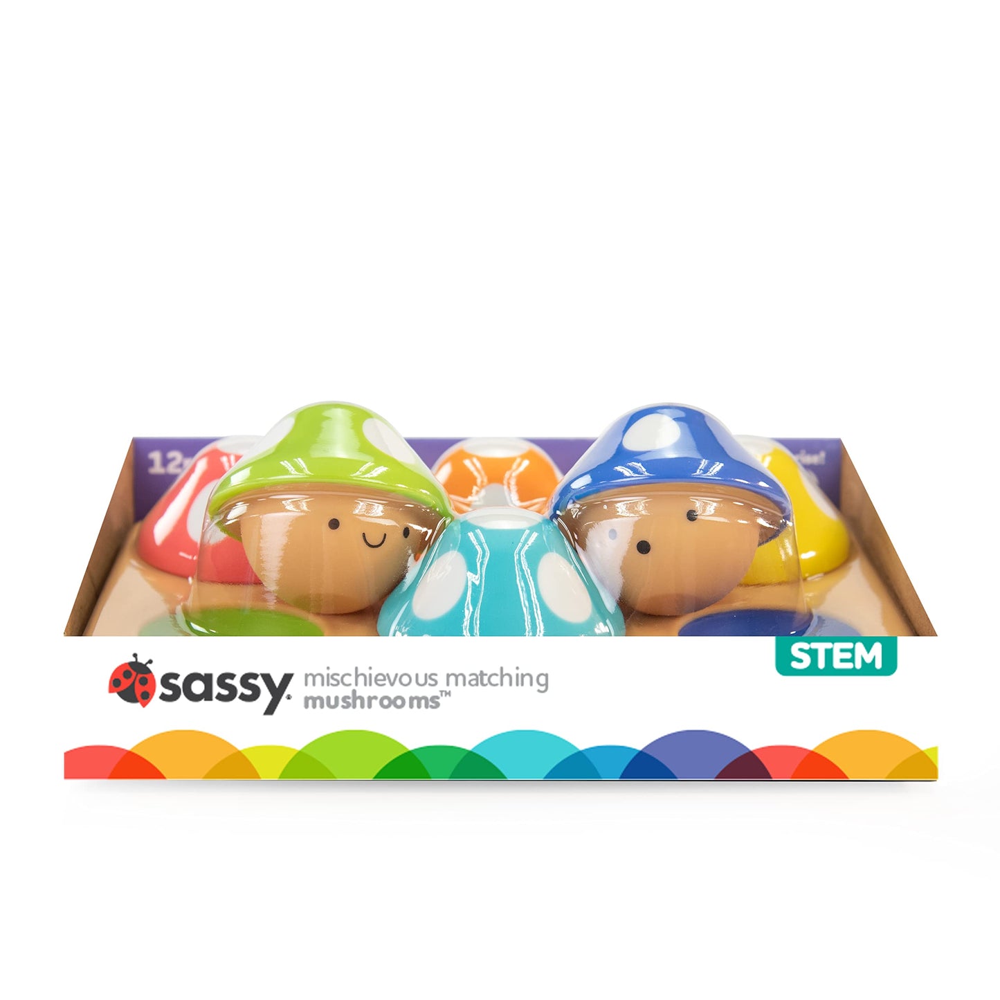 Sassy Mischievous Matching Mushrooms, Sorting Board, Social Emotional Learning Toy, STEM, 12+ Months