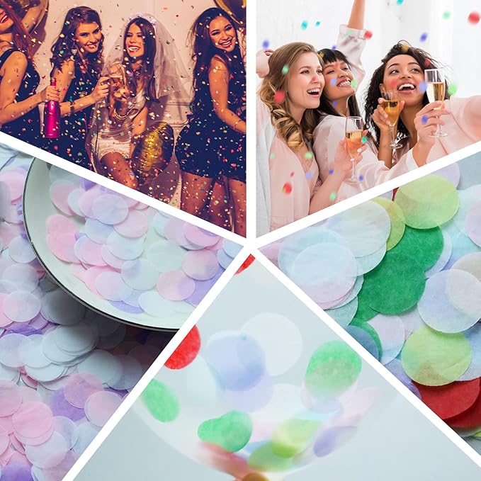 Tissue Paper Confetti 5000 Pieces Pink Round Confetti 1 inch Paper Circle Confetti Dots for Table Wedding Birthday Party Decoration