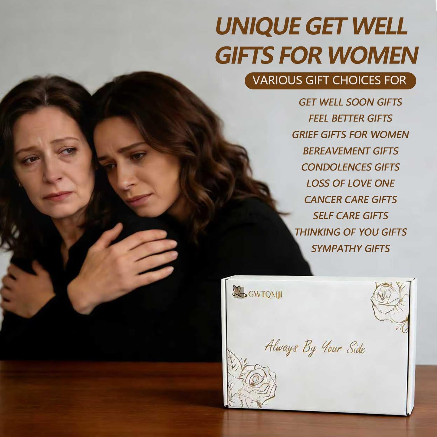 GWTQMJI Get Well Soon Gift Baskets for Women, Sympathy Gift Baskets,Care Package for Women,Bereavement/Miscarriage/Grief Gifts Creamy White