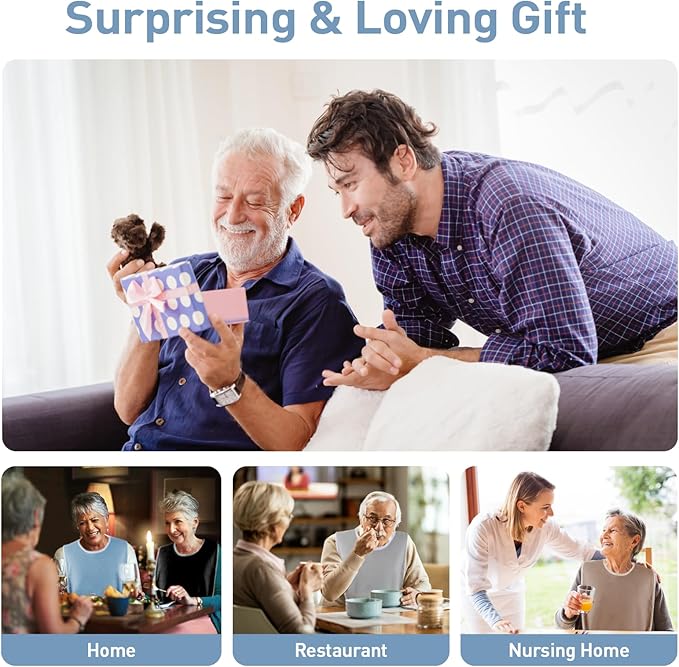 Pozico Adult Bibs for Eating Women/Men/elderly Washable,Waterproof, Clothing Protectors & Adult Bibs with Debris Trap