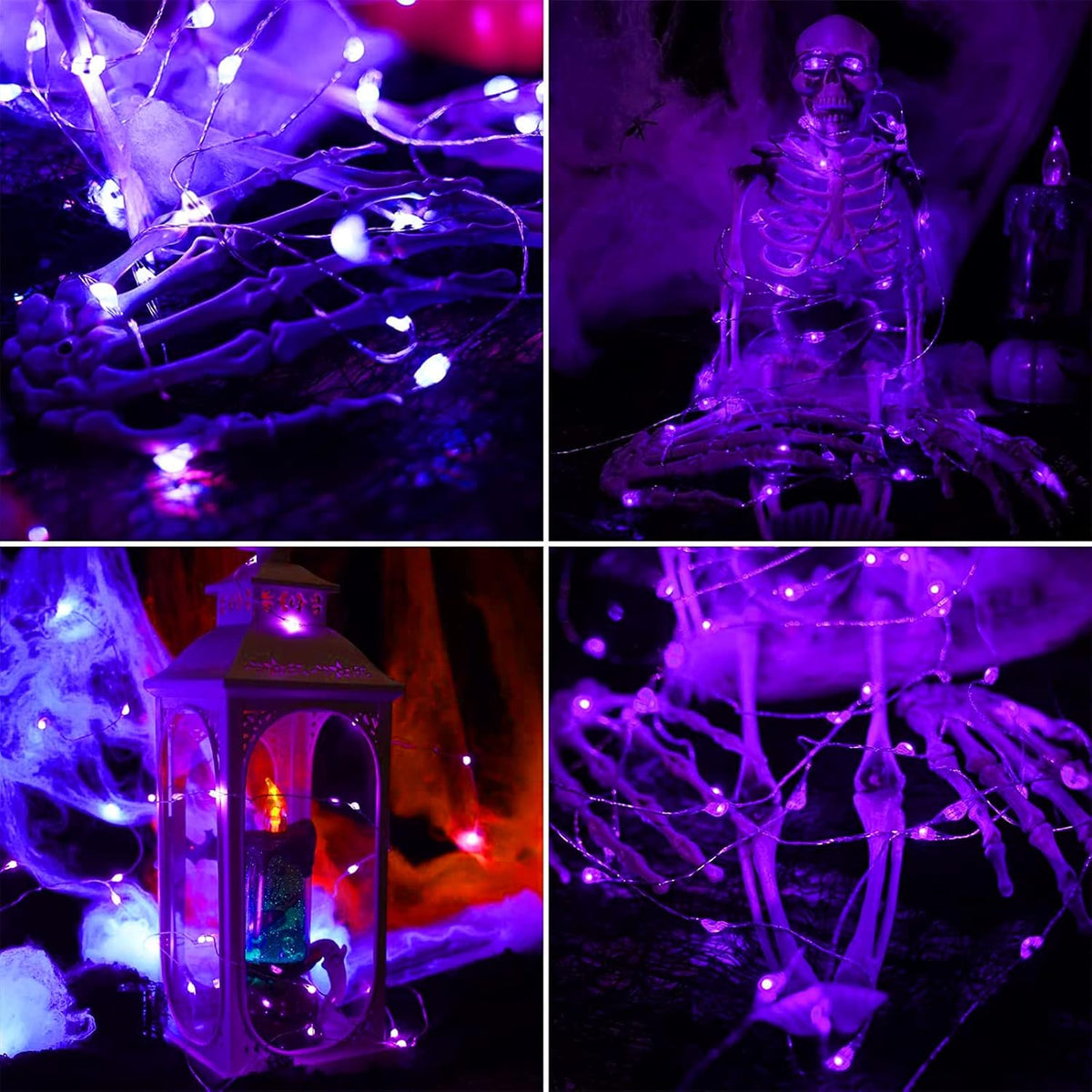 16 Pack 30 Led Fairy Lights Battery Operated String Lights 10 Feet Waterproof Twinkle Lights Mason Jar Purple