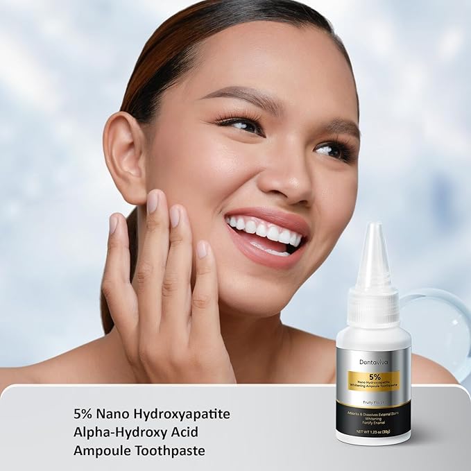 Nano Hydroxyapatite & Alpha-Hydroxy Acid Ampoule Toothpaste โ Advanced Enamel Repair & Gentle Whitening, 5X More Effective Remineralization, pH Balancing, Cavity Prevention