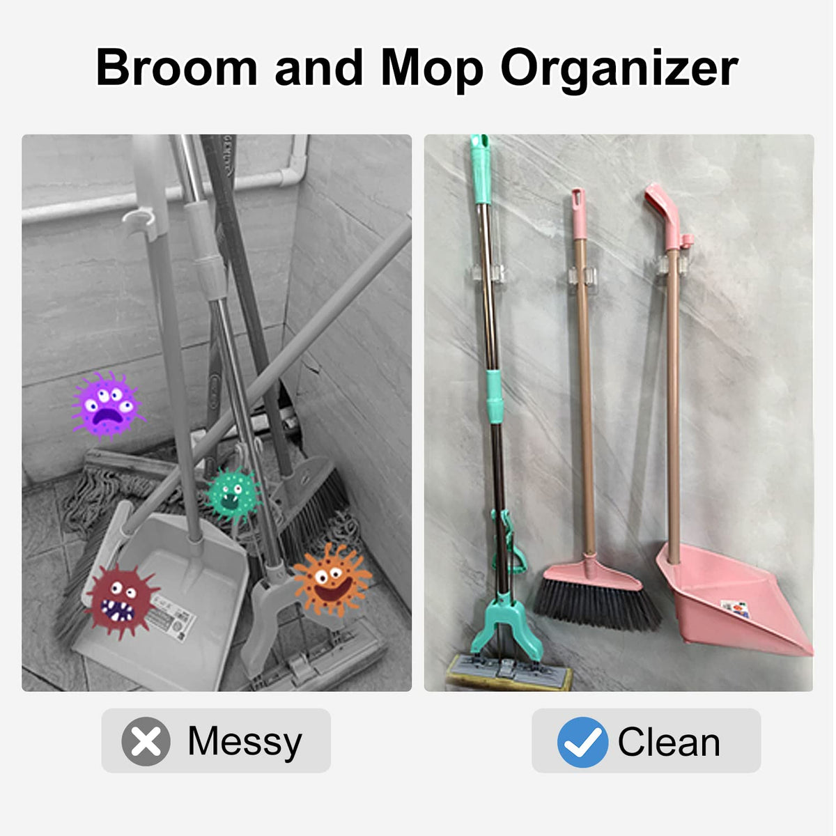 Broom Holder Wall Mount