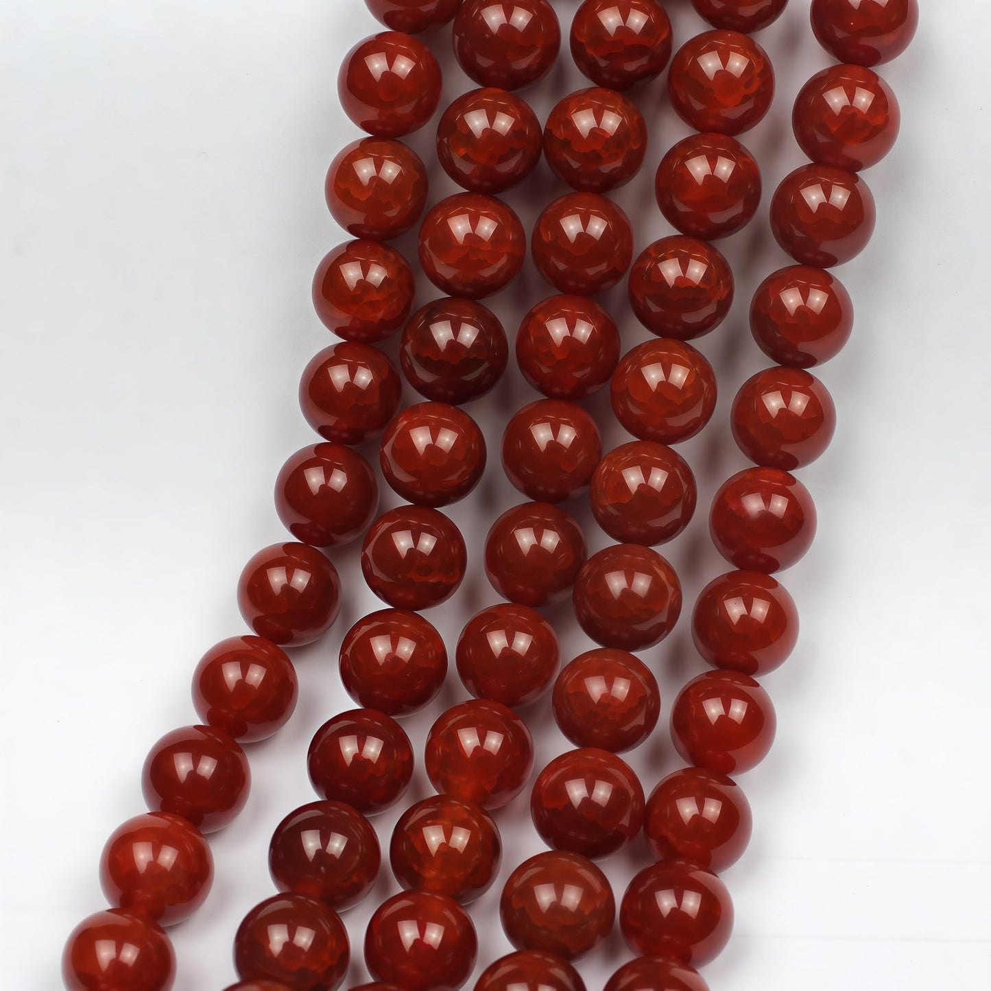 MJDCB Natural Stone Beads 8mm 43pcs Red Dragon Vein Carnelian Agate Loose Gemstone Bead Charms for Jewelry Making Bracelet Necklace Earring Pendant
