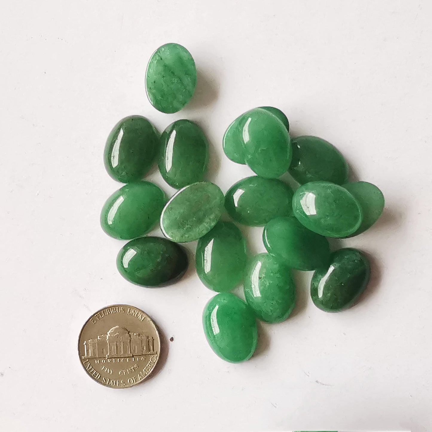 Bacatgem 7 Pcs Green Aventurine Oval Cabochons Flatback Crystal Stone Gemstones Beads for Jewelry Making DIY,18x13mm