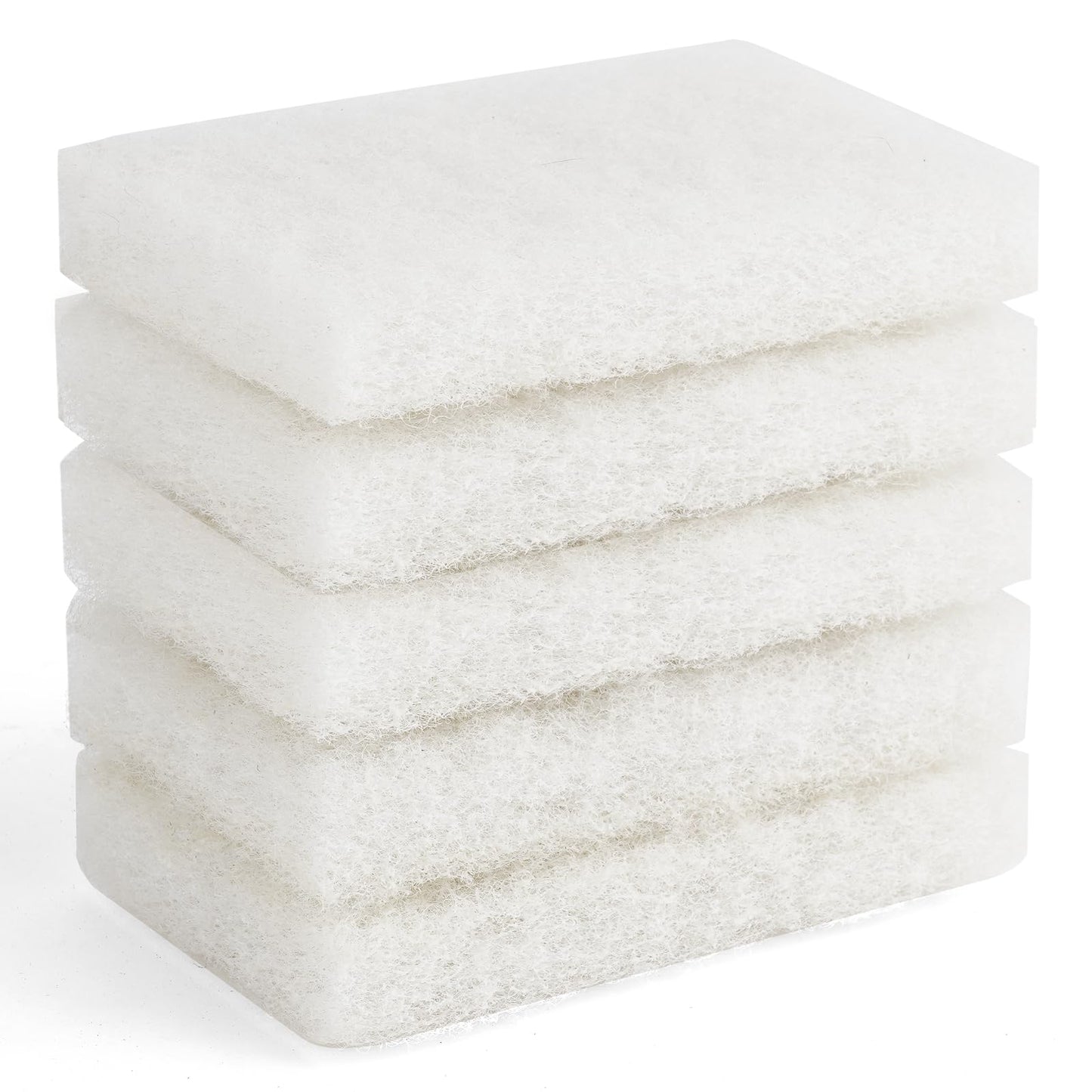 Non-Scratch Nylon scrubbing pad Replacement Scrubber, White 5 Pack 5.5 * 3.15 inch