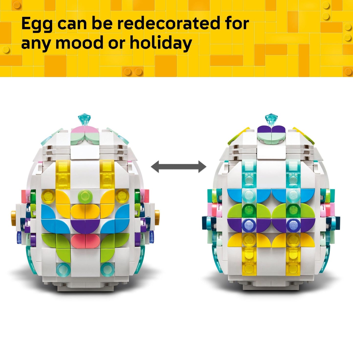 LEGO Decorative Easter Egg Building Toy for Girls & Boys - Springtime Craft Activity for Kids, Ages 8+ - Basket Stuffer or Gift Idea for Easter, Birthdays, & Special Occasions - 40816