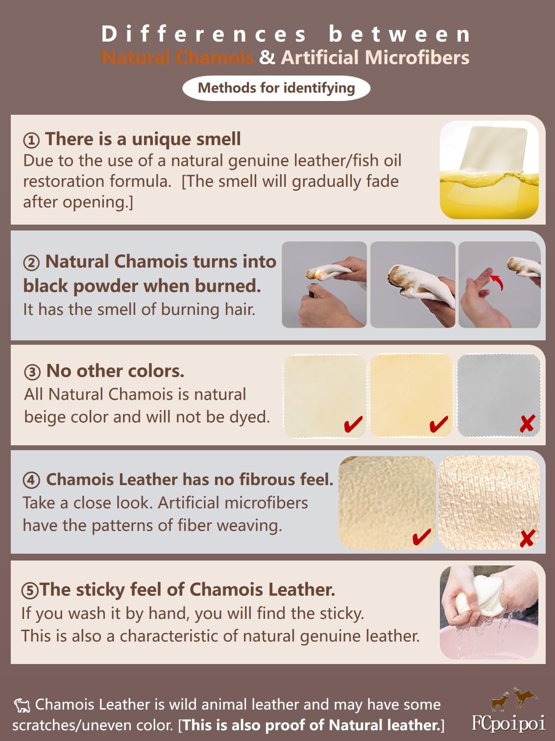 Glasses Cleaning Cloth Chamois Leather Natural Premium Cloth