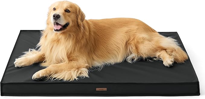 LE SURE Outdoor Waterproof Dog Bed for Extra Large Dogs, XL Orthopedic Egg Crate Foam Pet Bed with Oxford Fabric Surface and Removable Washable Cover, Pet Mat 44''x32'', Green