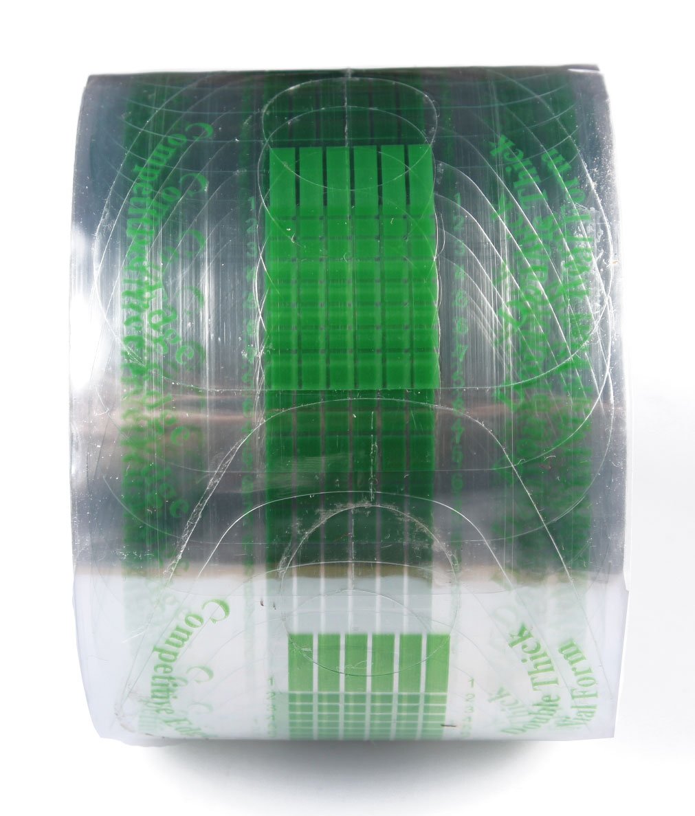 Beauty Leader 500 Pcs/Roll Nail Form Stickers Clear Nail Art Guide Form Acrylic UV Gel Tips Extension (A-Green)
