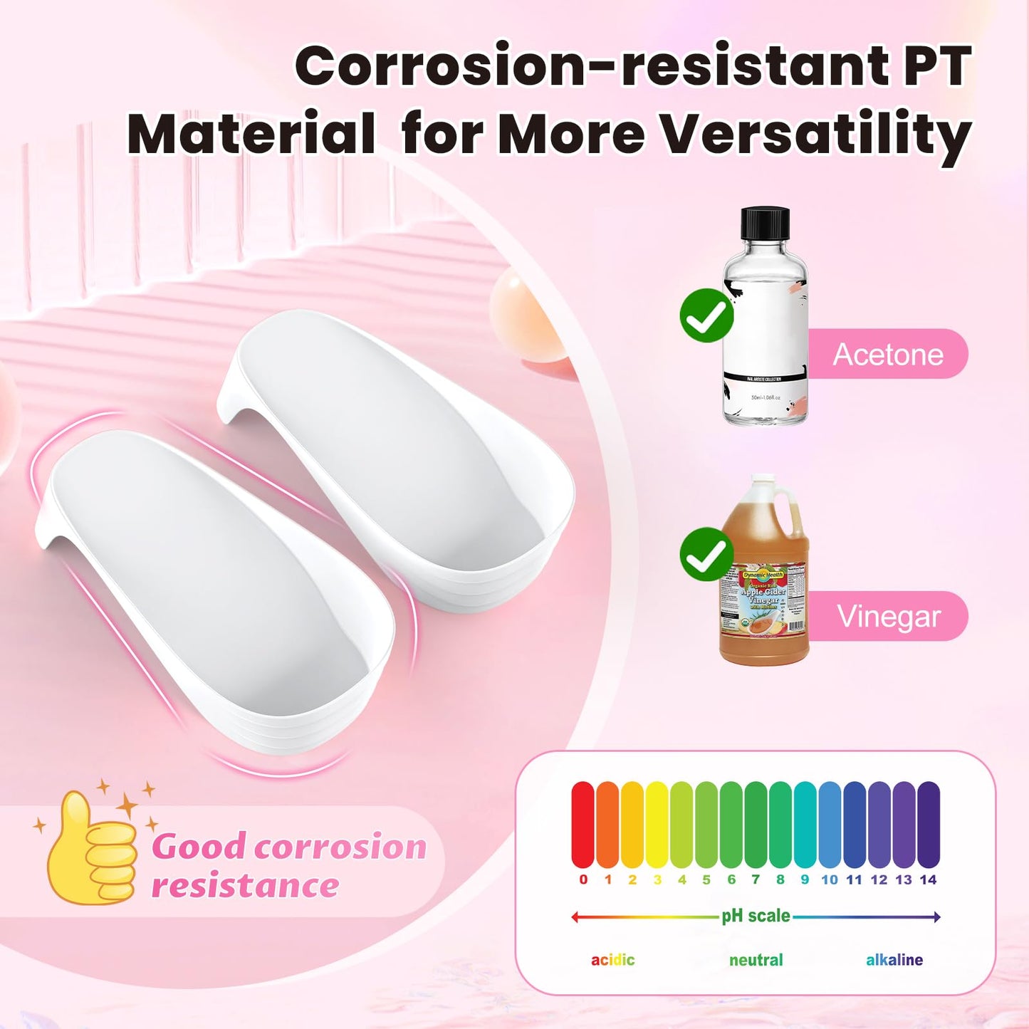 Hand Toe Nail Soaking Bowl: 12PCS Large Size Hand & Foot Nail Soak Off Bowl for Nail Lovers - Acetone Proof Toe Soaking Tray with Manciure Pedicure Tools for Dip Powder Gel Polish Remover(Pink, White)