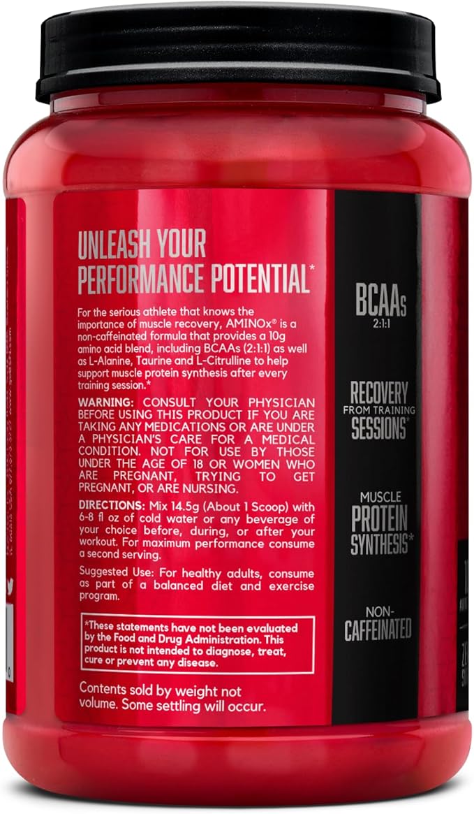 BSN Amino X Post Workout Muscle Recovery & Endurance Powder with 10 Grams of Amino Acids Per Serving, Flavor: Watermelon, 70 Servings