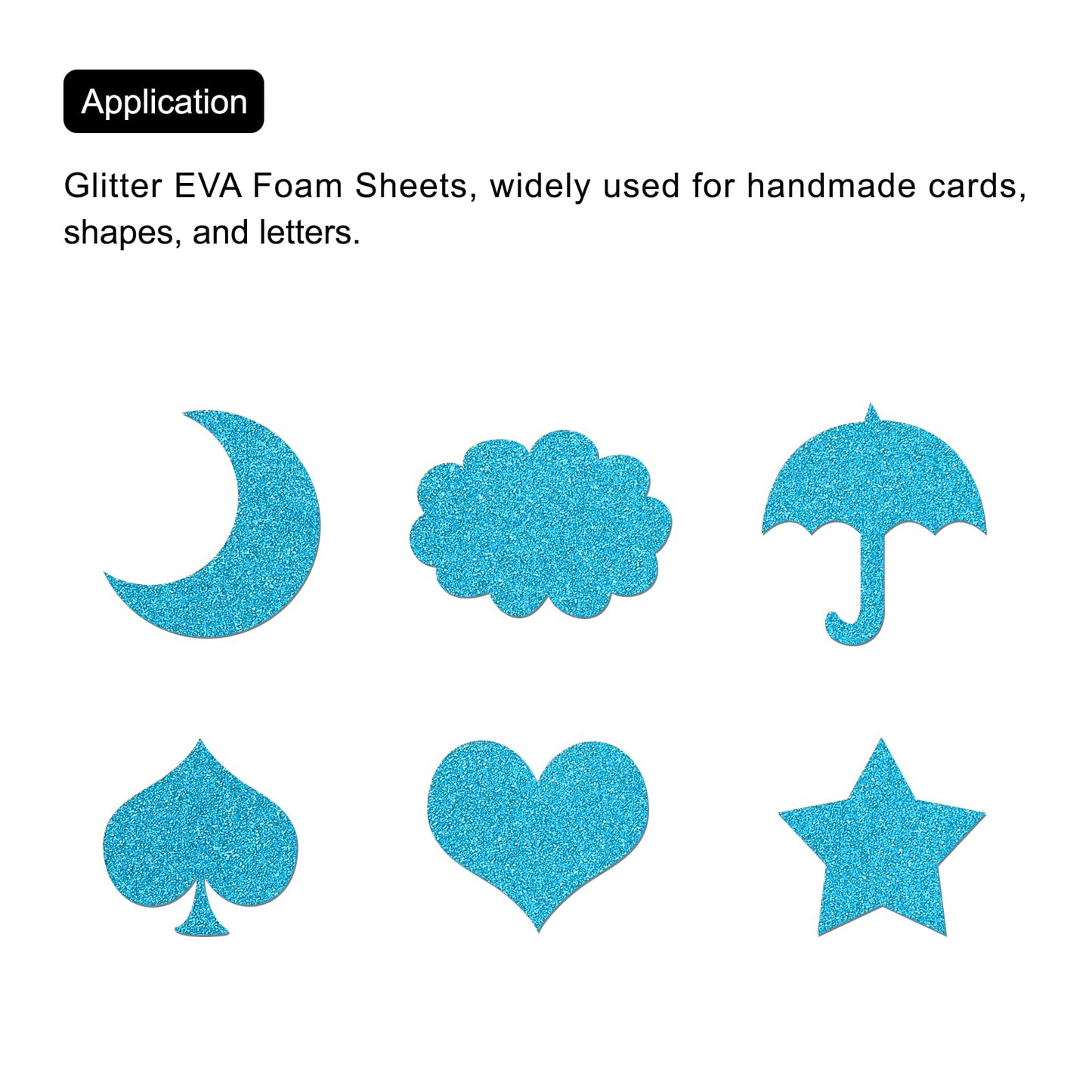 uxcell Light Blue Shiny EVA Foam Sheets 23.6x15.7in 1.5mm Thick for Crafts DIY 6 Pcs