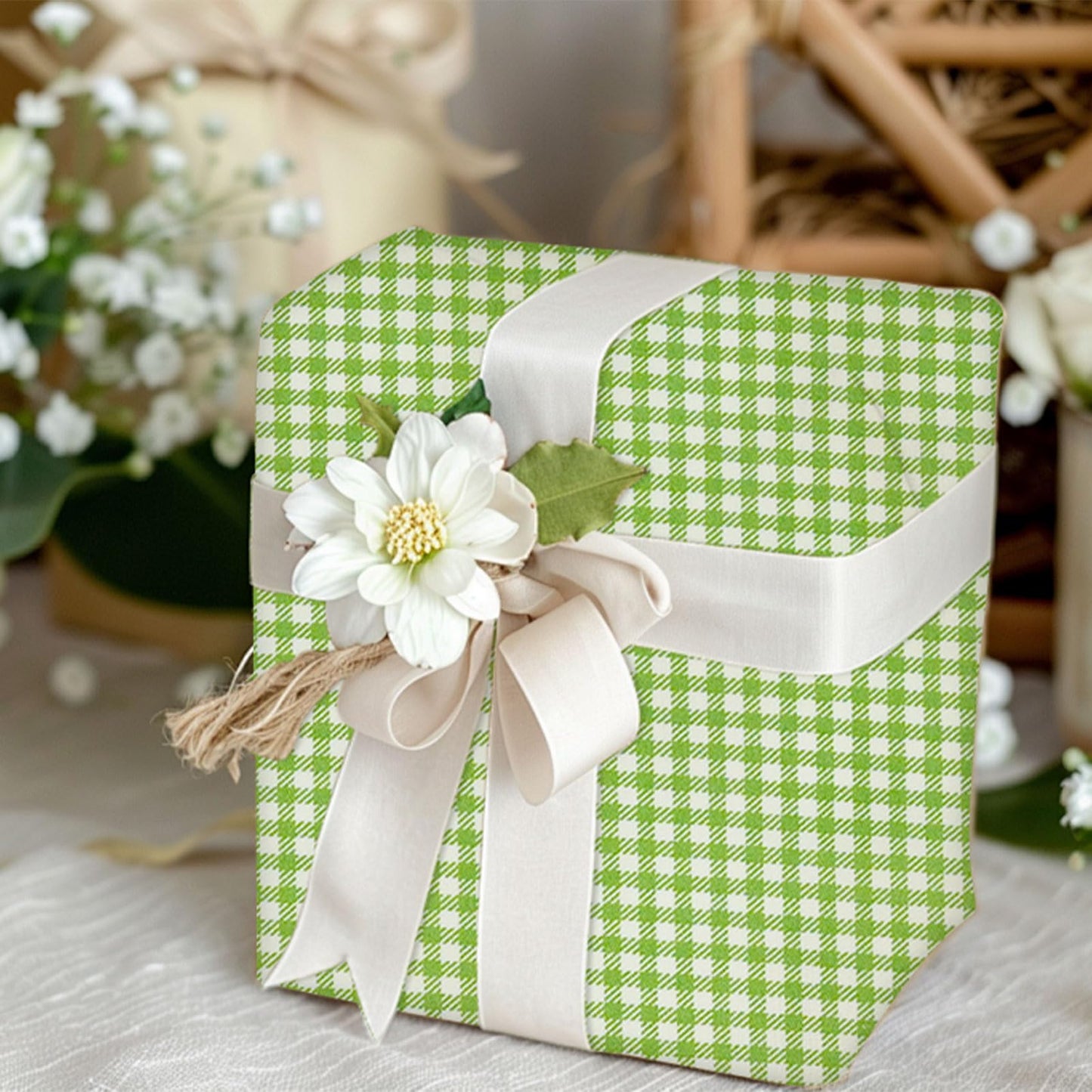 Fat Quarter Cotton Fabric Bundle 15Pcs 20x20 Inch Premium Cotton Quilting Fabric, Pre-Cut Quilt Squares for DIY Sewing, Quilting, Crafting, Patchwork & Home Decor Projects(Green)