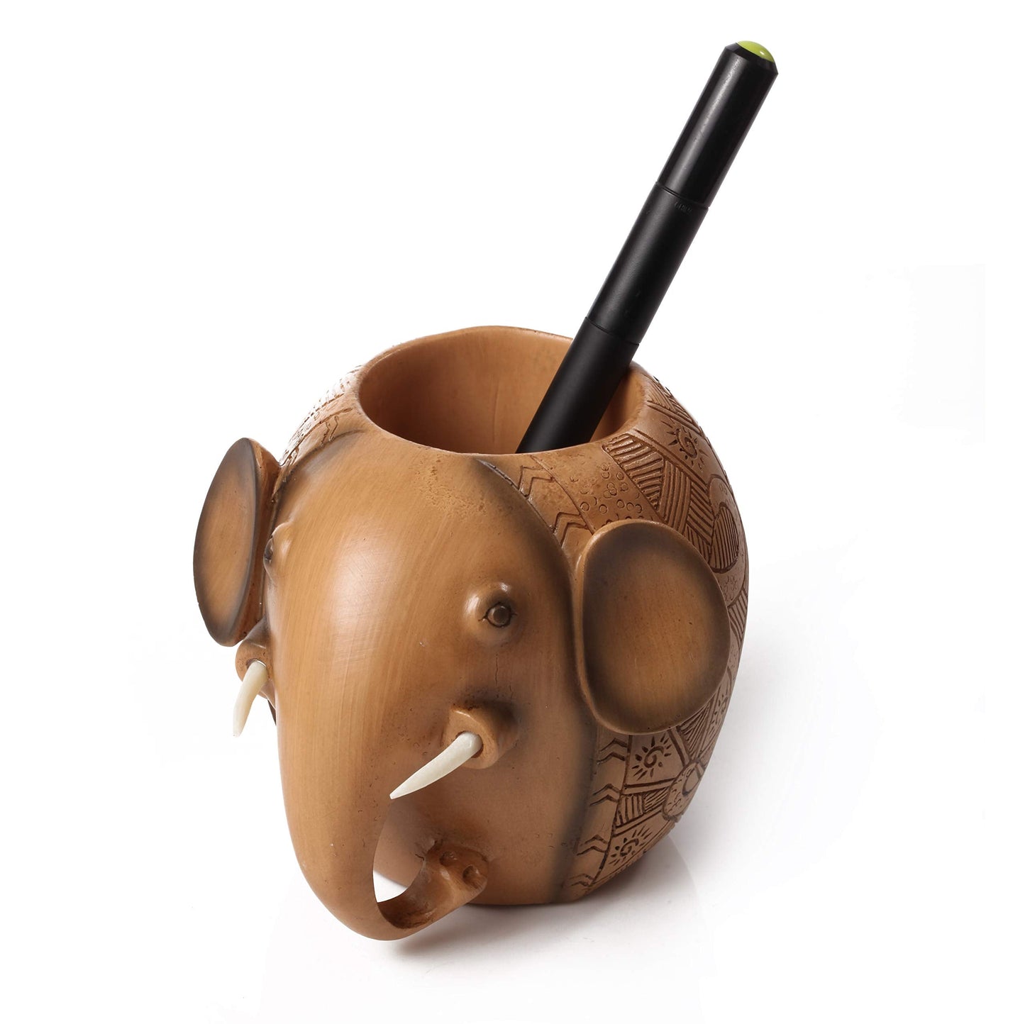 Fubeasi Z-Color Resin Carving Elephant Pencil Holder Fashion Creative Pen Holder For Office School
