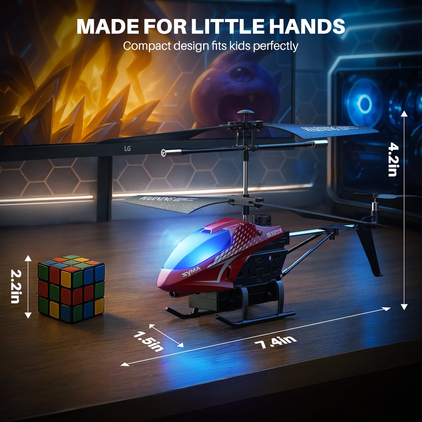 SYMA RC Helicopter, Remote Control Helicopter with 40 Mins Flight Time(2 Batteries), Auto Obstacle Avoidance, 7 LED Lights and Altitude Hold, Gifts Toys for Kids 8-12