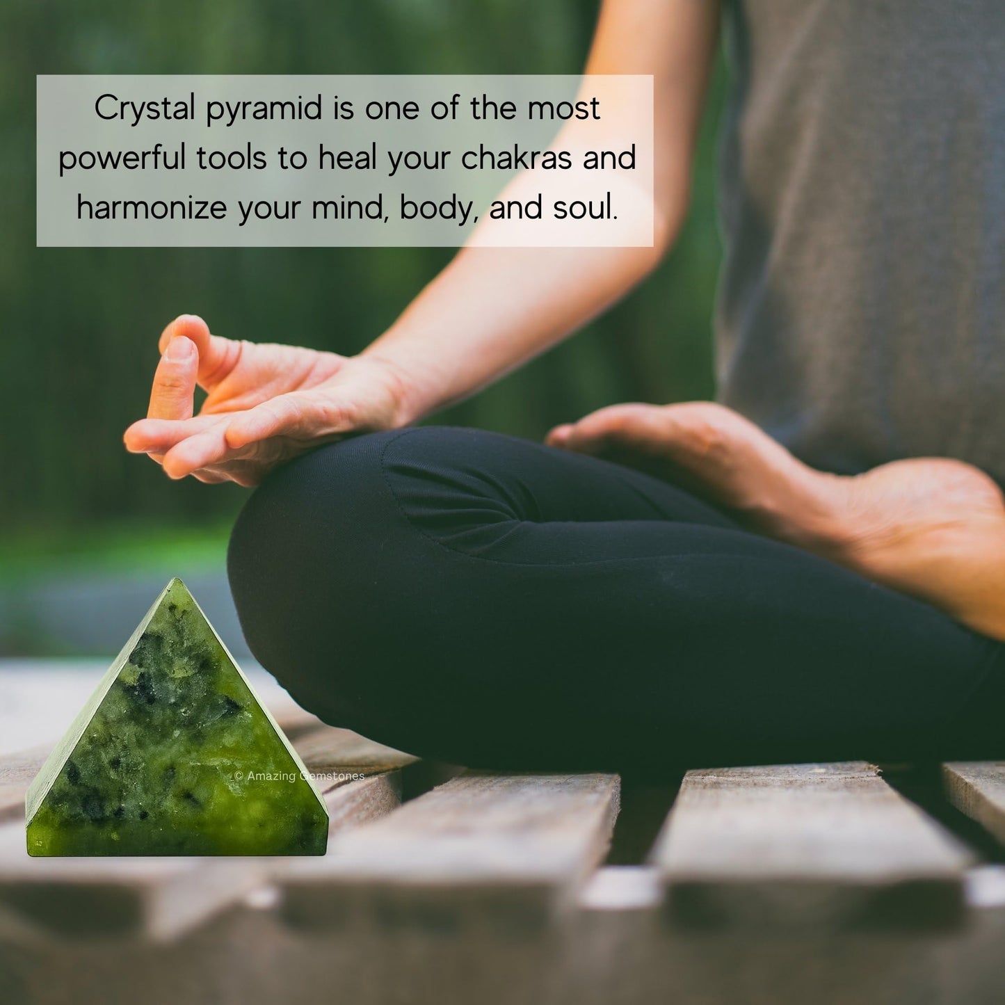 Amazing Gemstone Green Jade Pyramid Crystal Healing Stones - 1.5" Great Pyramid Figurine of Natural Stone Pyramid for Meditation, Reiki, Chakra Balancing and Crystal Pyramids Grid
